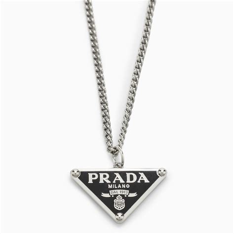 prada necklacr|black Prada necklace.